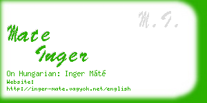 mate inger business card